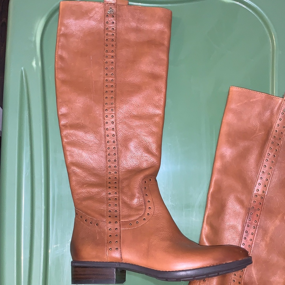Sam Edelman Brown Heeled Knee High Boots 7.5 - Picture 11 of 12
